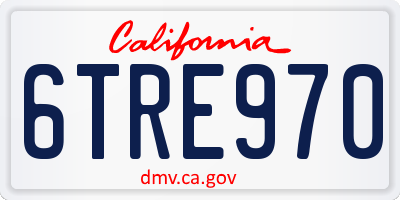 CA license plate 6TRE970