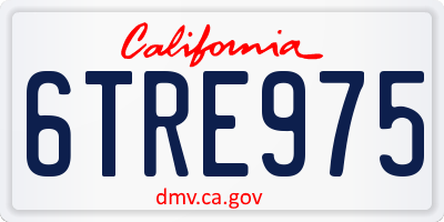 CA license plate 6TRE975