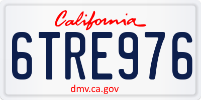 CA license plate 6TRE976