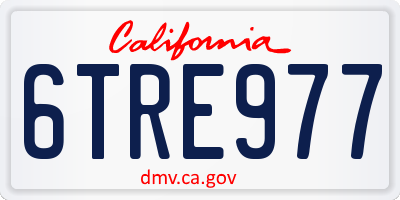 CA license plate 6TRE977