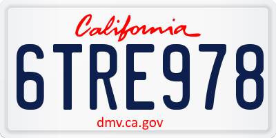 CA license plate 6TRE978