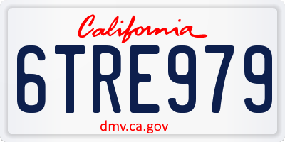 CA license plate 6TRE979