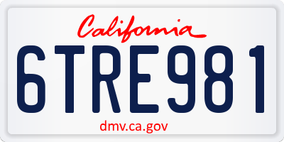 CA license plate 6TRE981