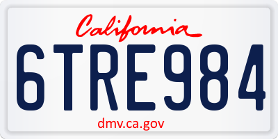 CA license plate 6TRE984