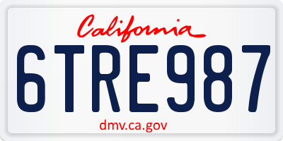 CA license plate 6TRE987