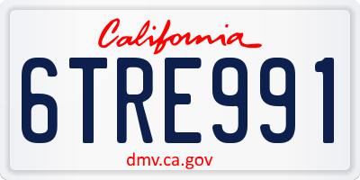 CA license plate 6TRE991