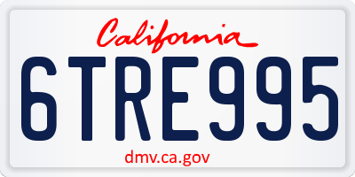 CA license plate 6TRE995