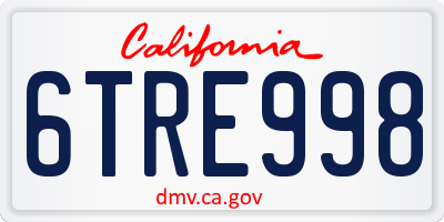 CA license plate 6TRE998