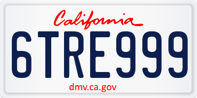 CA license plate 6TRE999