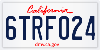 CA license plate 6TRF024