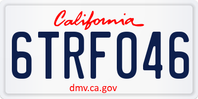 CA license plate 6TRF046