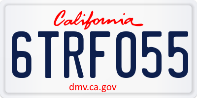 CA license plate 6TRF055