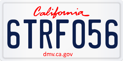 CA license plate 6TRF056
