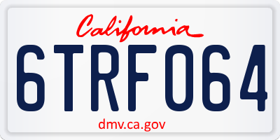 CA license plate 6TRF064