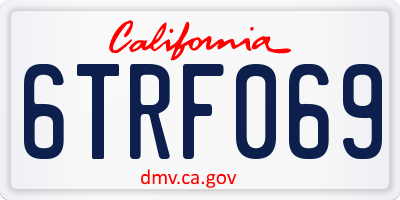 CA license plate 6TRF069