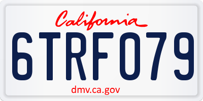 CA license plate 6TRF079