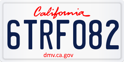 CA license plate 6TRF082
