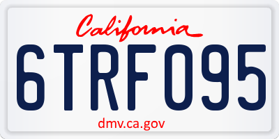 CA license plate 6TRF095