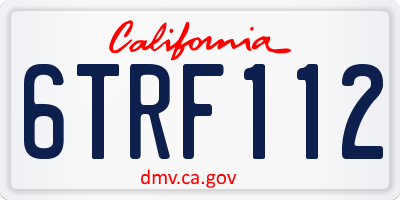 CA license plate 6TRF112