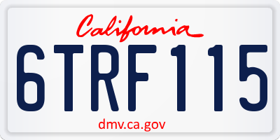 CA license plate 6TRF115