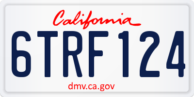 CA license plate 6TRF124