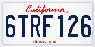 CA license plate 6TRF126