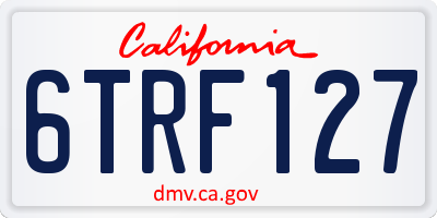 CA license plate 6TRF127