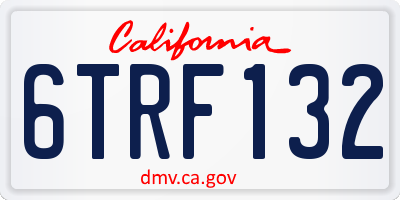 CA license plate 6TRF132
