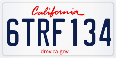 CA license plate 6TRF134