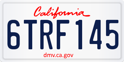 CA license plate 6TRF145