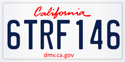 CA license plate 6TRF146
