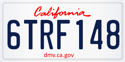 CA license plate 6TRF148