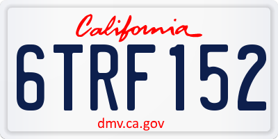 CA license plate 6TRF152