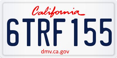 CA license plate 6TRF155