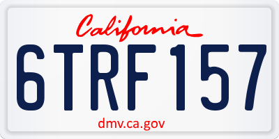 CA license plate 6TRF157