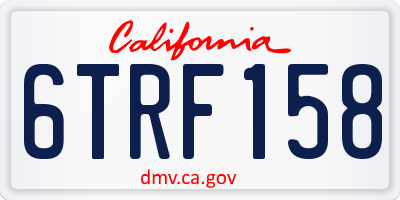 CA license plate 6TRF158