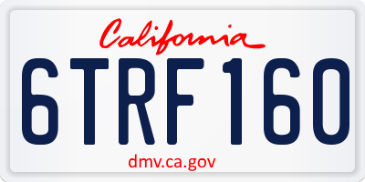 CA license plate 6TRF160