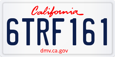 CA license plate 6TRF161