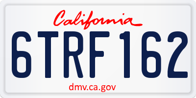CA license plate 6TRF162