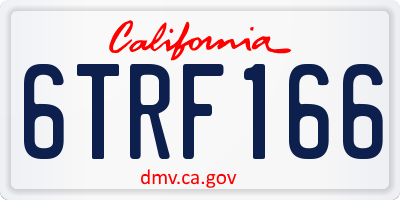 CA license plate 6TRF166