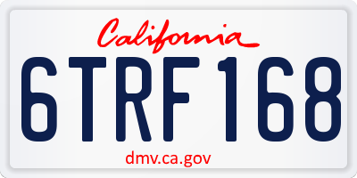 CA license plate 6TRF168