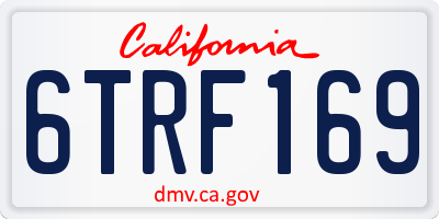 CA license plate 6TRF169