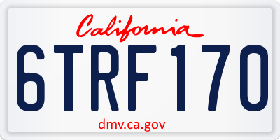 CA license plate 6TRF170