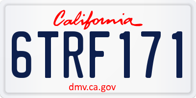 CA license plate 6TRF171