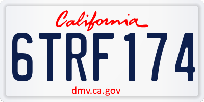 CA license plate 6TRF174