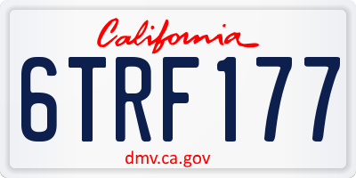 CA license plate 6TRF177