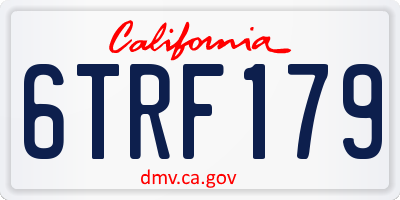 CA license plate 6TRF179