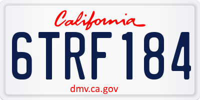 CA license plate 6TRF184