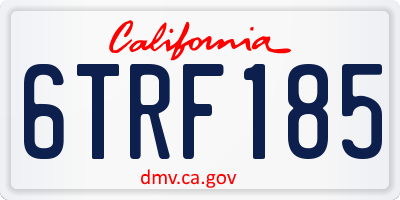 CA license plate 6TRF185