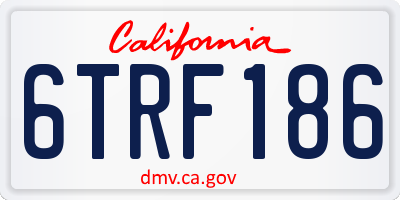 CA license plate 6TRF186